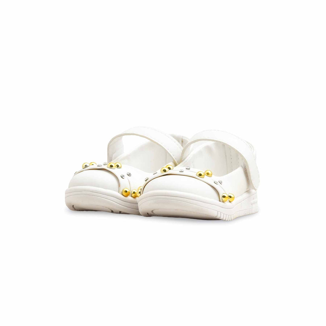 Girls White Formal Pumps KD2585