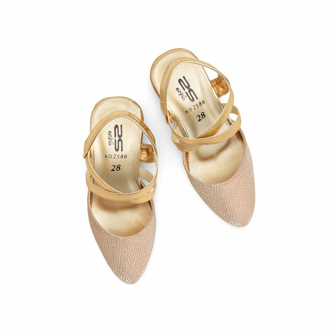 Girls Golden Fancy Court Shoes KD2586