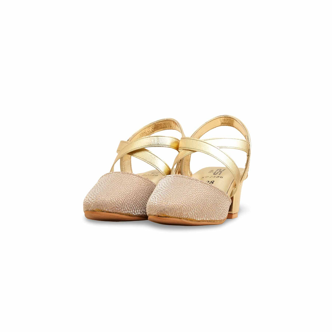 Girls Golden Fancy Court Shoes KD2586