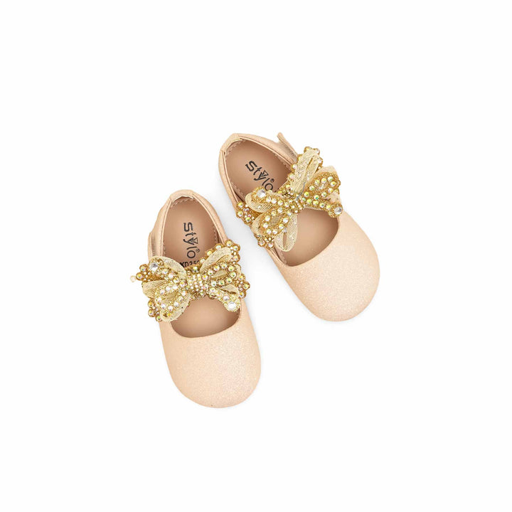 Girls Golden Fancy Pumps KD2594