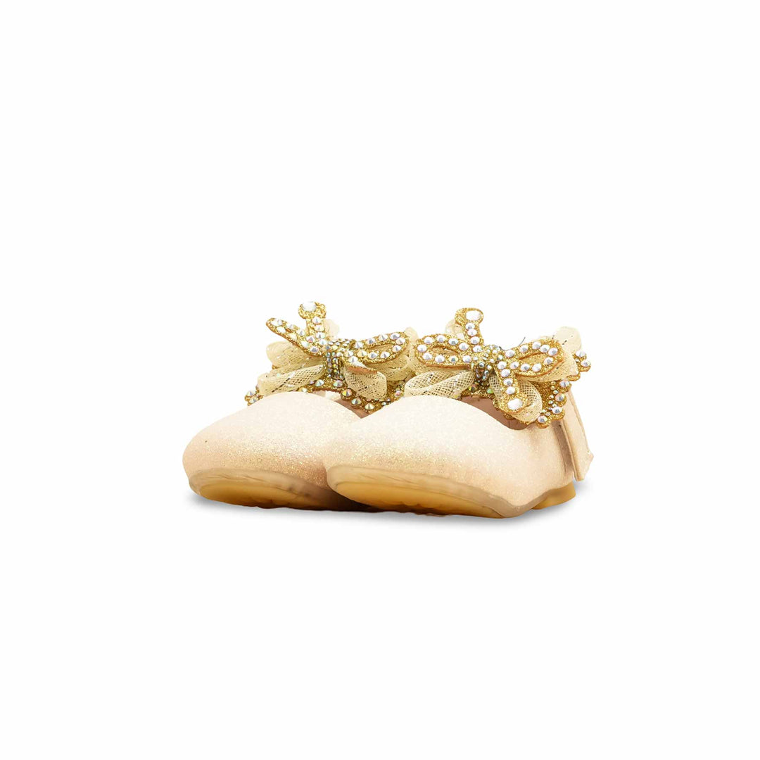 Girls Golden Fancy Pumps KD2594