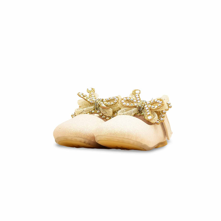 Girls Golden Fancy Pumps KD2594