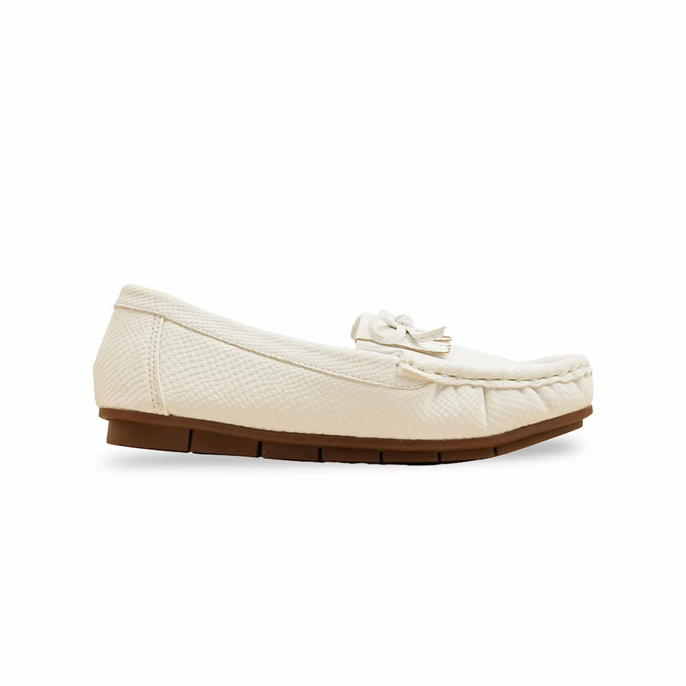 Girls White Casual Moccasin KD2597