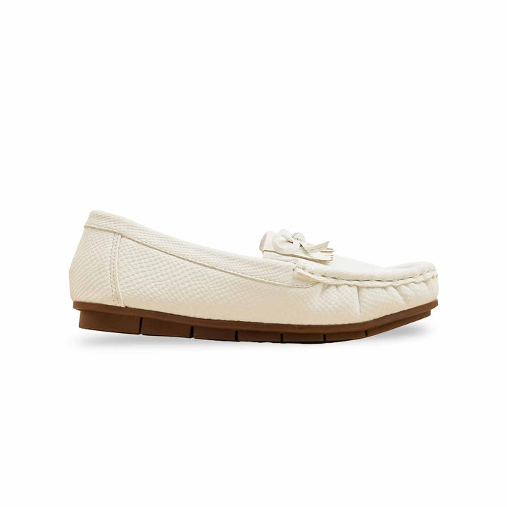 Girls White Casual Moccasin KD2597
