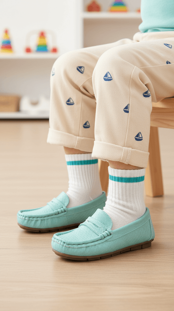 Girls Seagreen Formal Moccasin KD2598