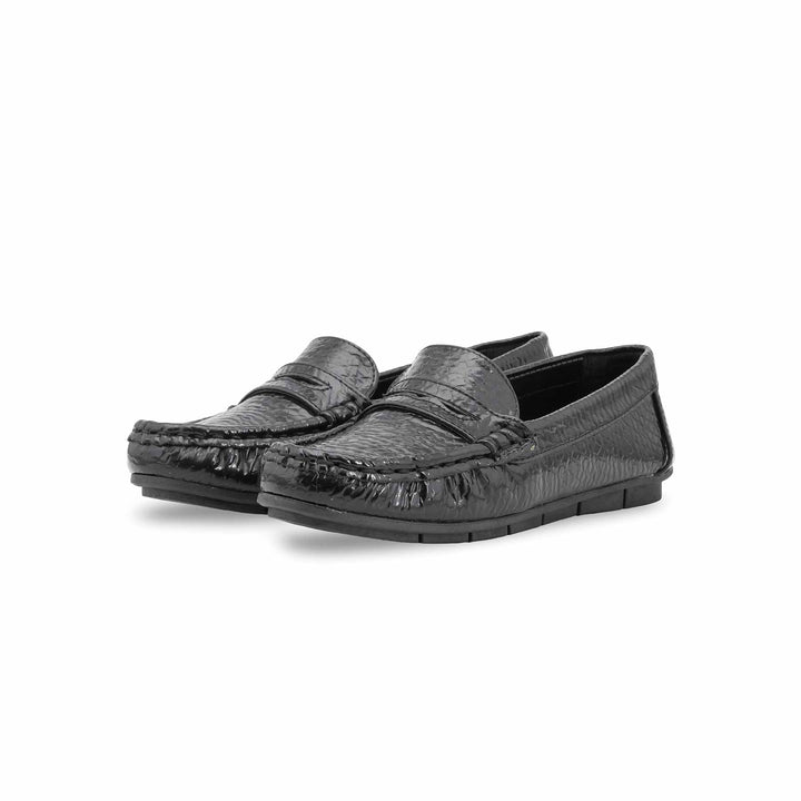 Girls Black Formal Moccasin KD2598