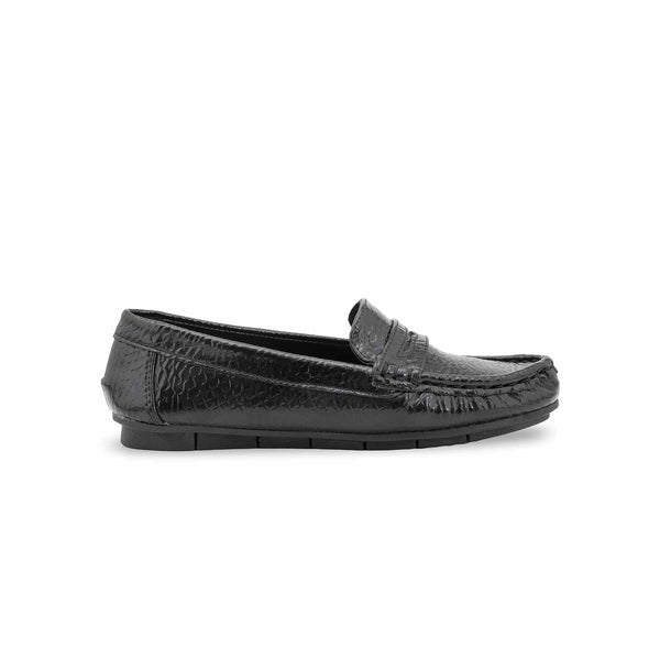 Girls Black Formal Moccasin KD2598