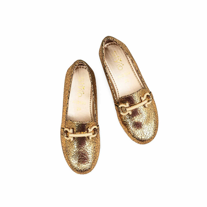 Girls Golden Fancy Moccasin KD2599