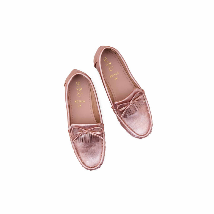 Girls Pink Formal Moccasin KD2600
