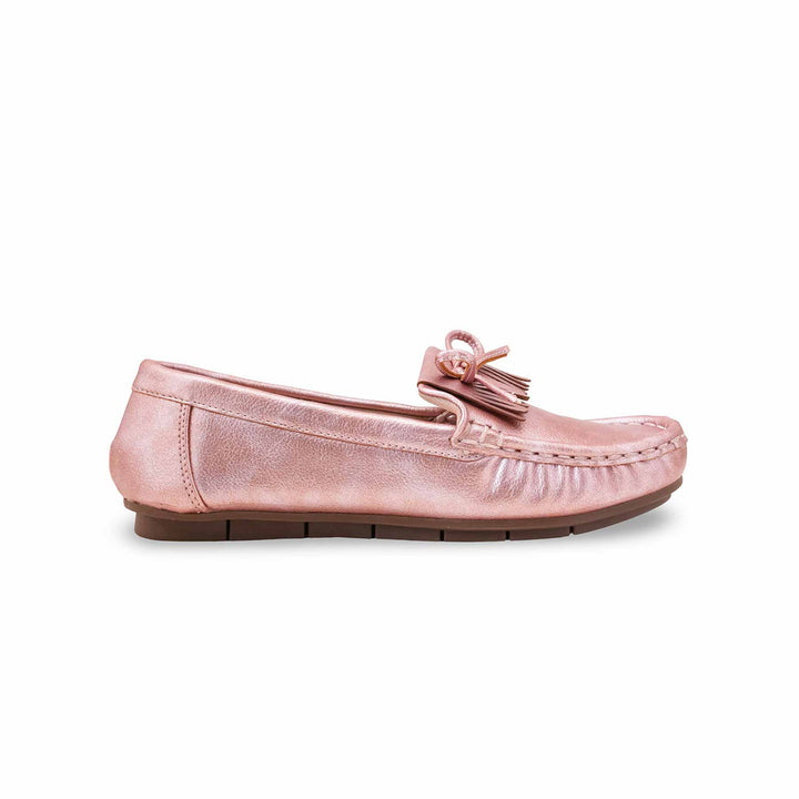 Girls Pink Formal Moccasin KD2600