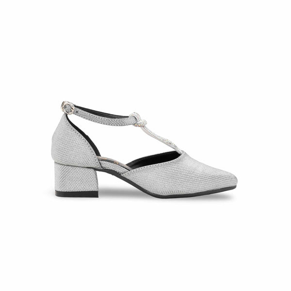 Girls Silver Fancy Pumps KD2606