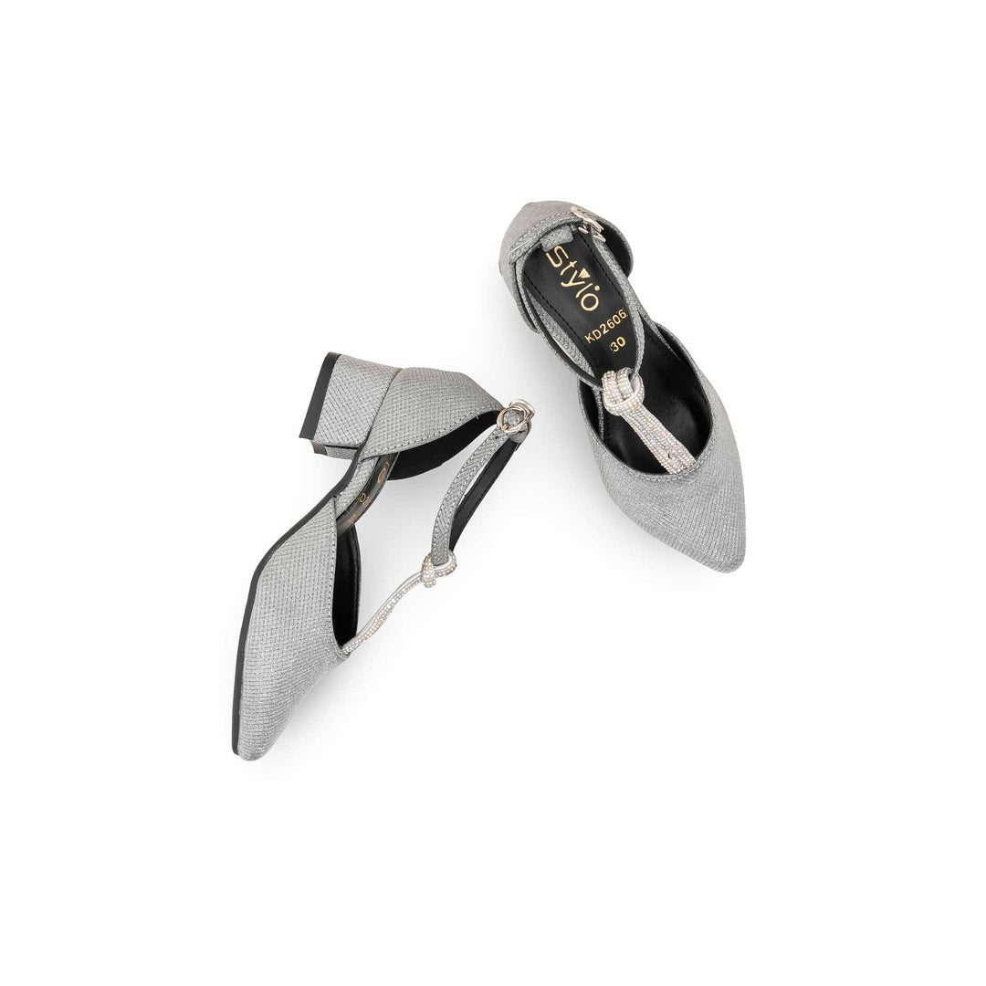 Girls Silver Fancy Pumps KD2606