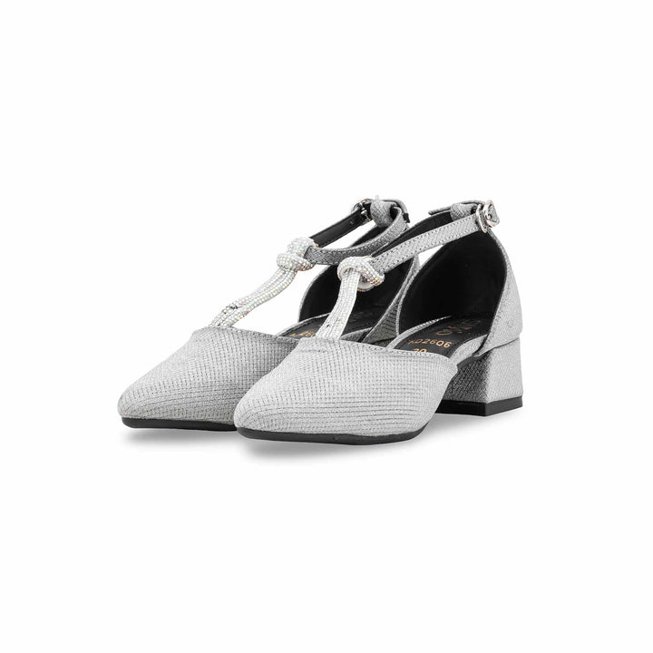 Girls Silver Fancy Pumps KD2606