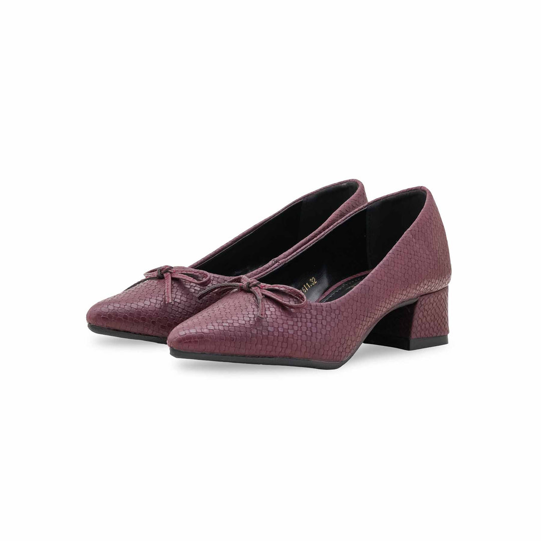 Girls Maroon Formal Pumps KD2611