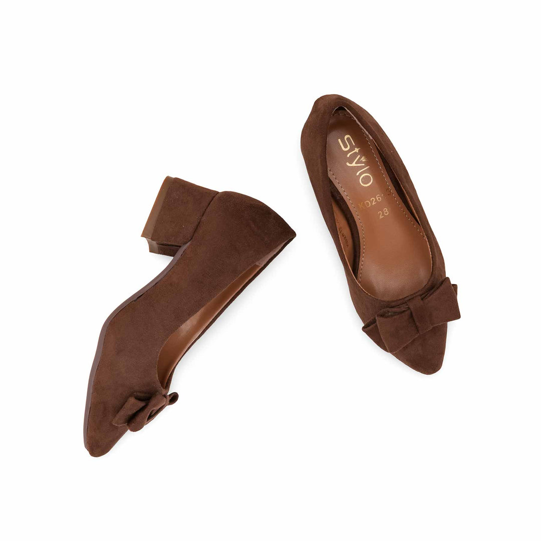 Girls Brown Formal Pumps KD2613