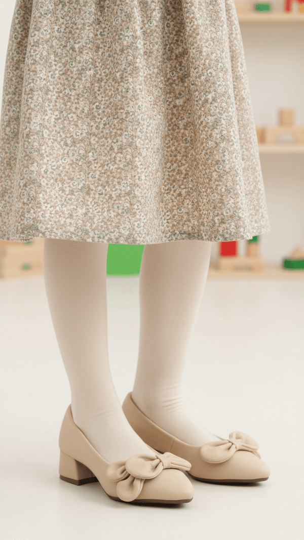 Girls Beige Formal Pumps KD2614