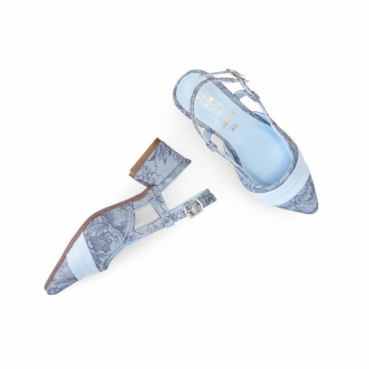 Girls Sky Blue Formal Pumps KD2615