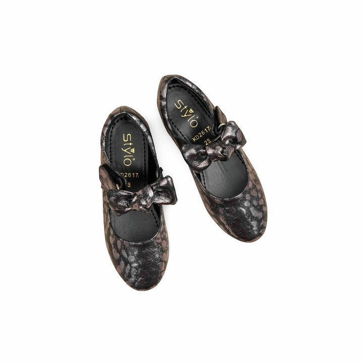 Girls Grey Formal Pumps KD2617