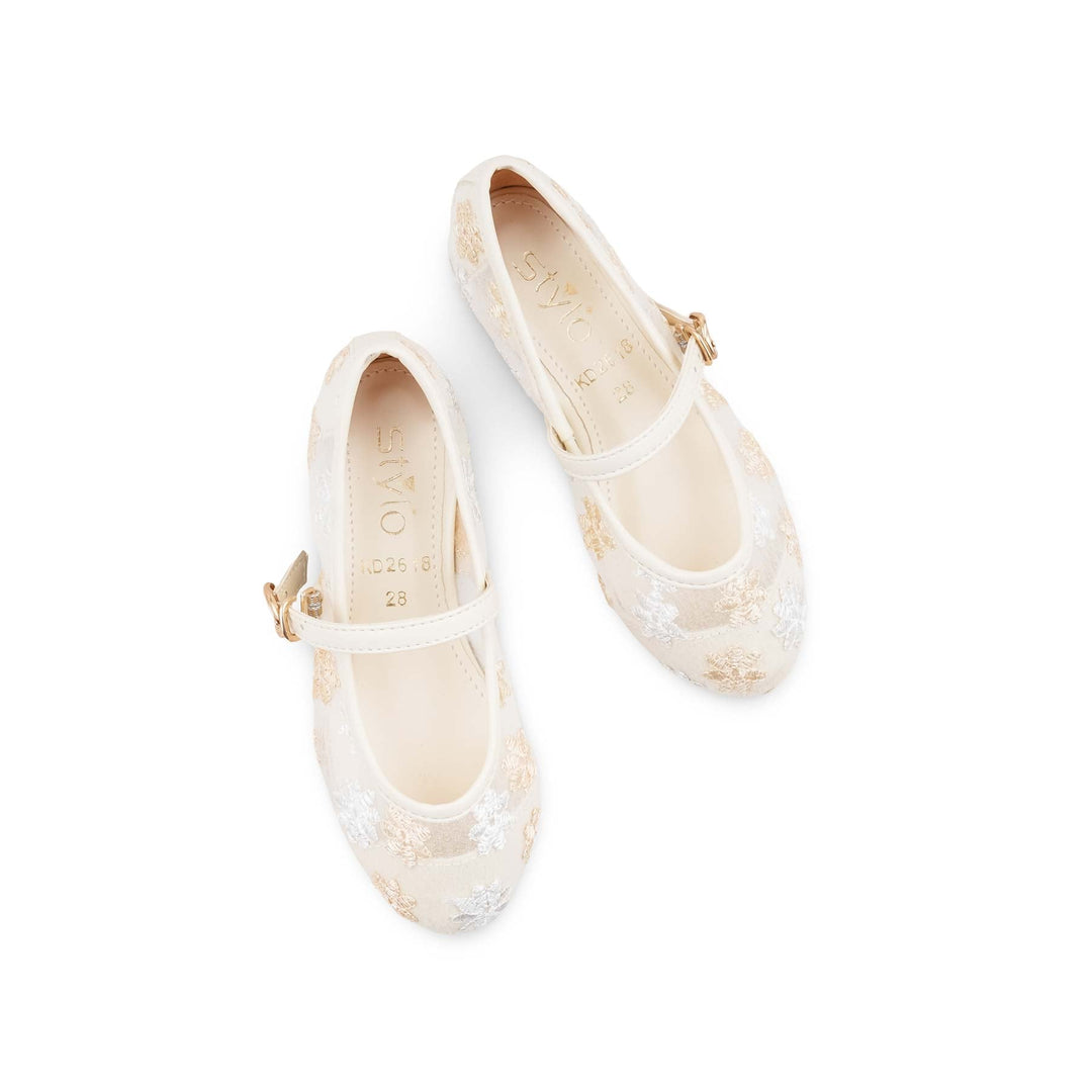 Girls Golden Formal Pumps KD2618