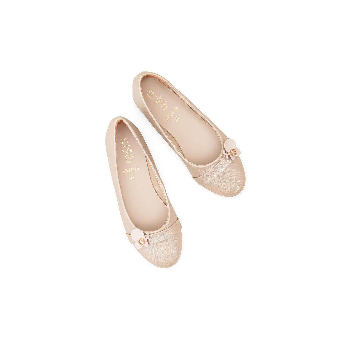 Girls Golden Fancy Pumps KD2619