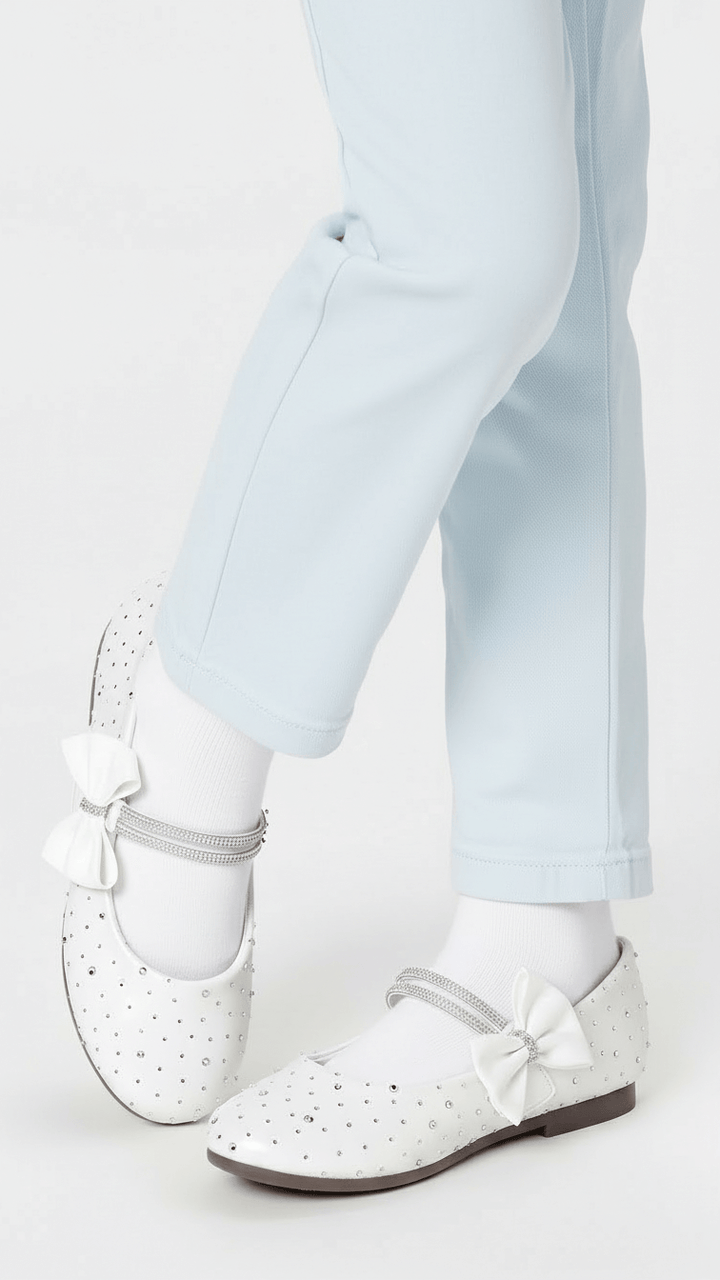 Girls White Fancy Pumps KD2622