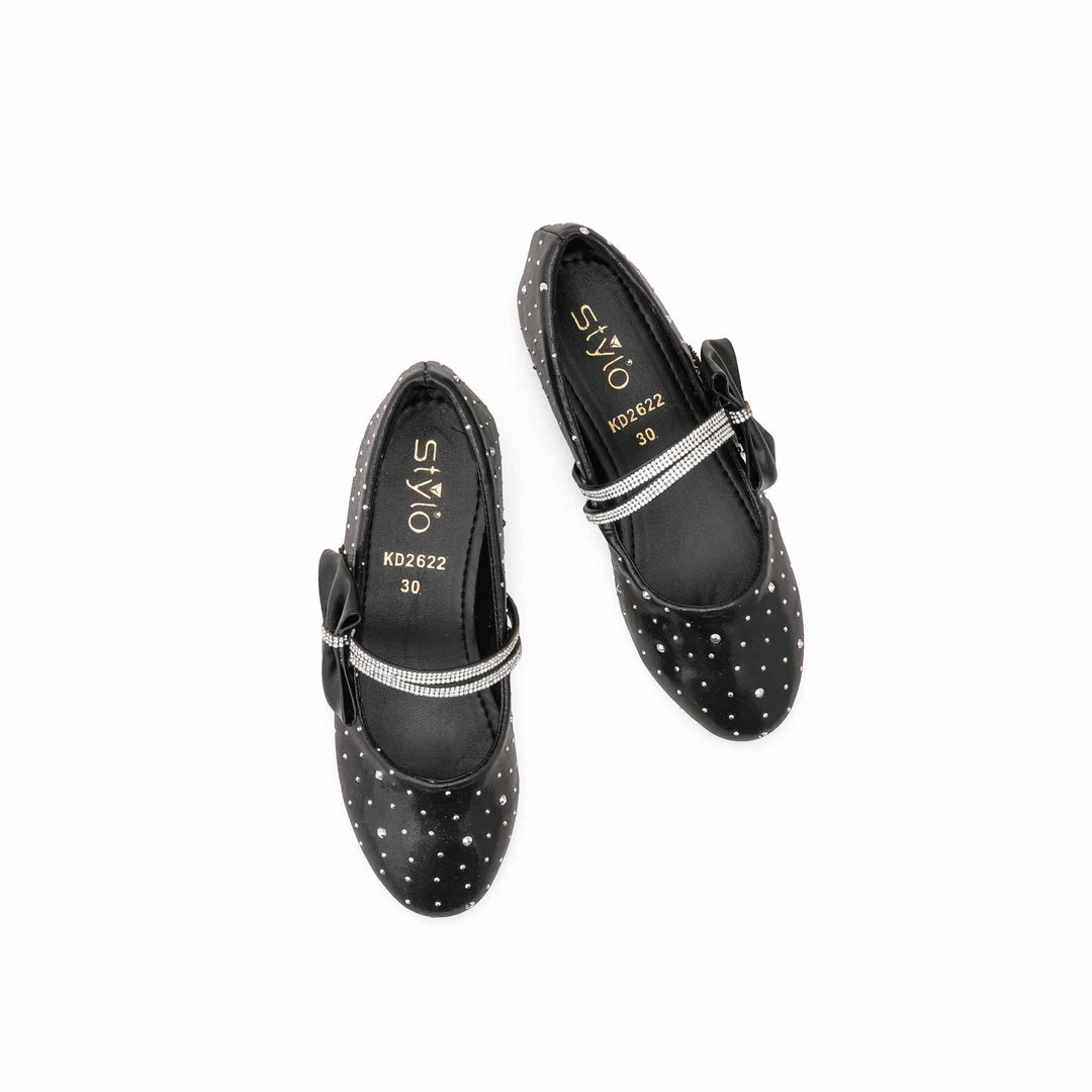 Girls Black Fancy Pumps KD2622