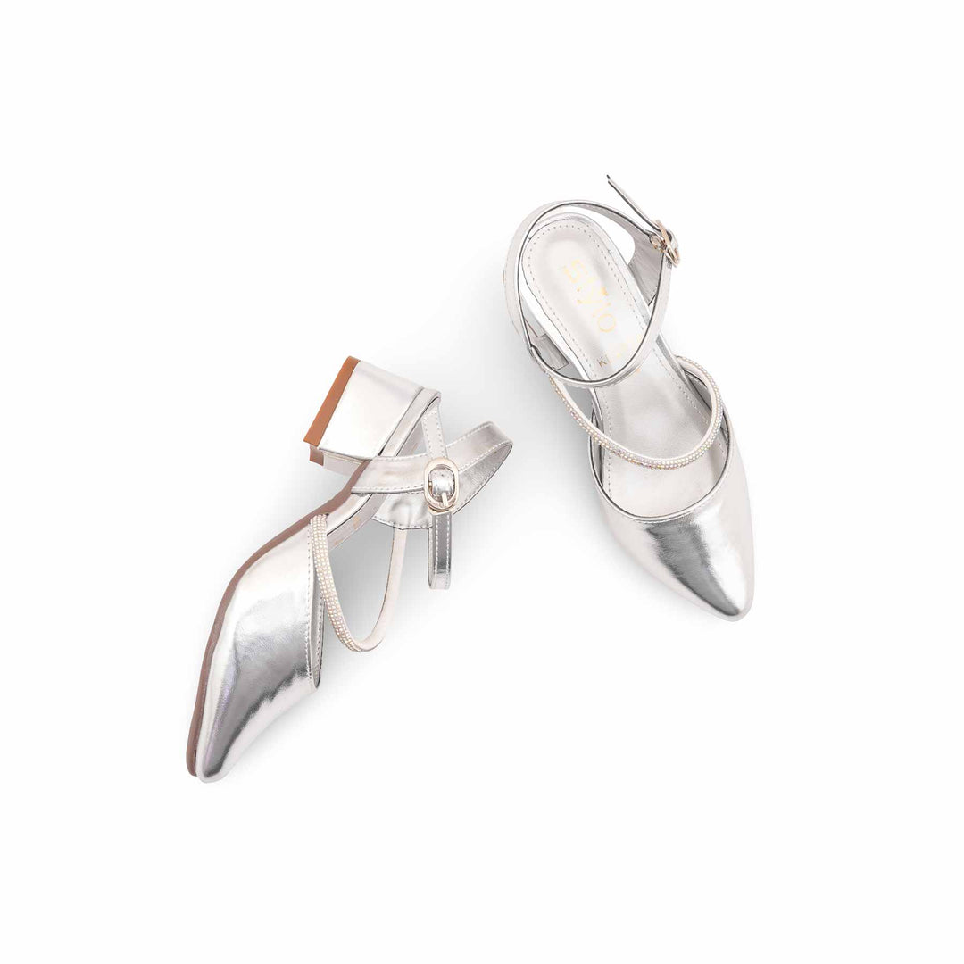 Girls Silver Fancy Pumps KD2624