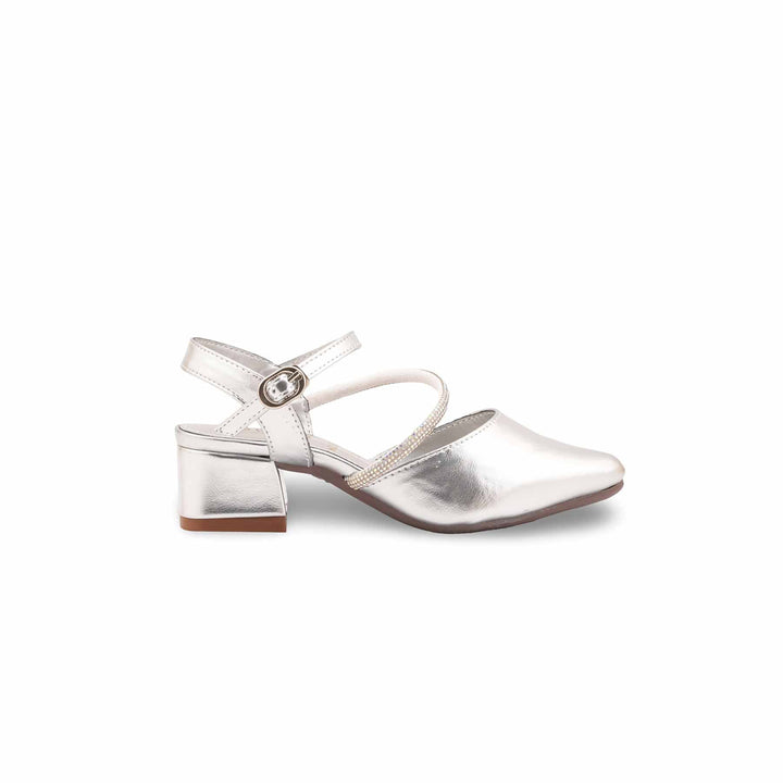 Girls Silver Fancy Pumps KD2624