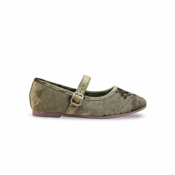 Girls Olive Formal Pumps KD2627