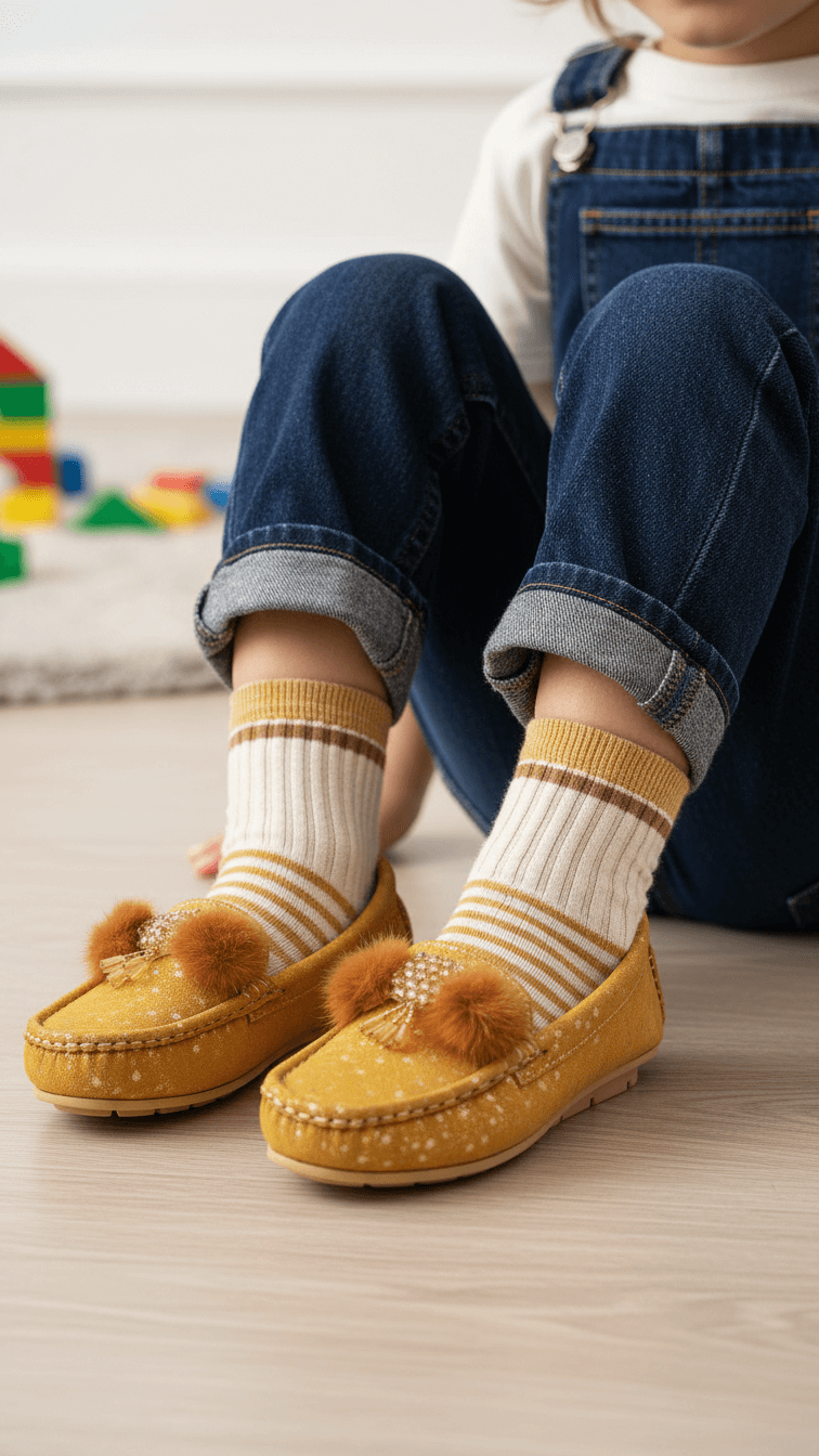 Girls Mustard Formal Moccasin KD2628