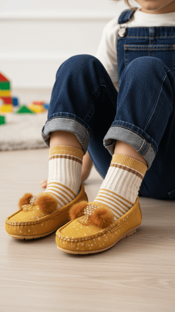 Girls Mustard Formal Moccasin KD2628