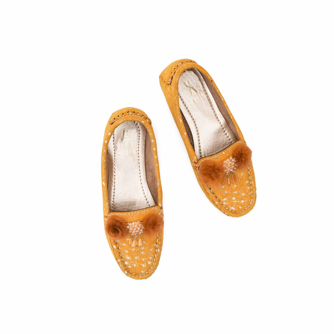 Girls Mustard Formal Moccasin KD2628