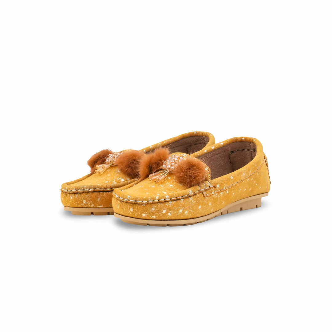 Girls Mustard Formal Moccasin KD2628