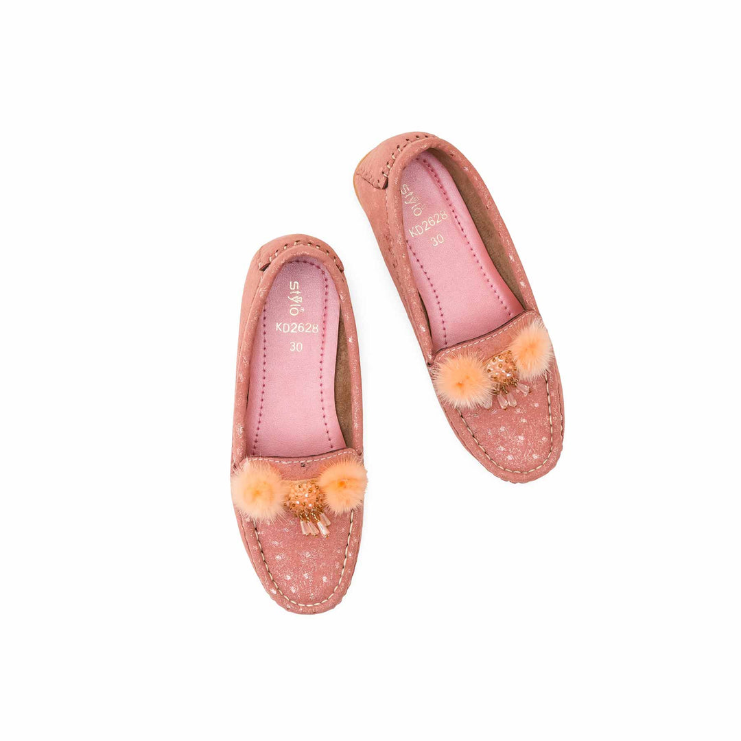 Girls Pink Formal Moccasin KD2628