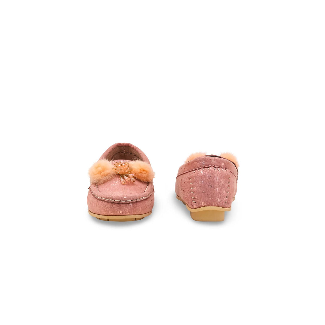 Girls Pink Formal Moccasin KD2628