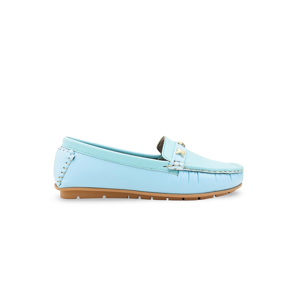 Girls Sky Blue Fancy Moccasin KD2629