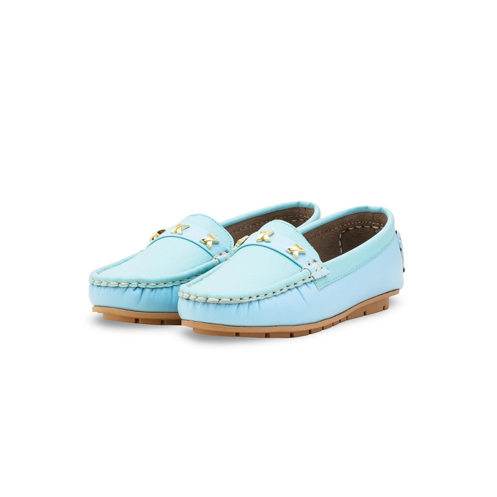 Girls Sky Blue Fancy Moccasin KD2629