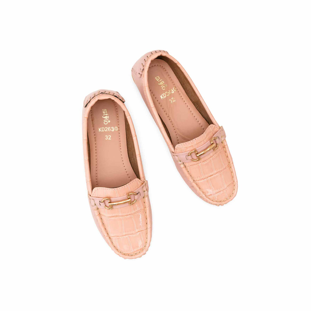 Girls Pink Formal Moccasin KD2630