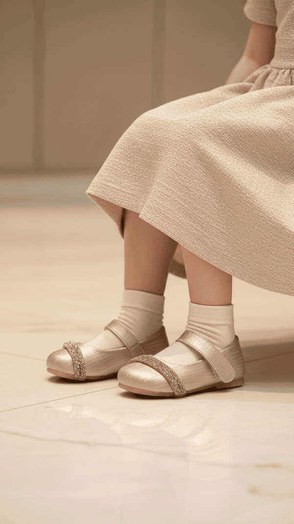 Girls Golden Fancy Pumps KD2634