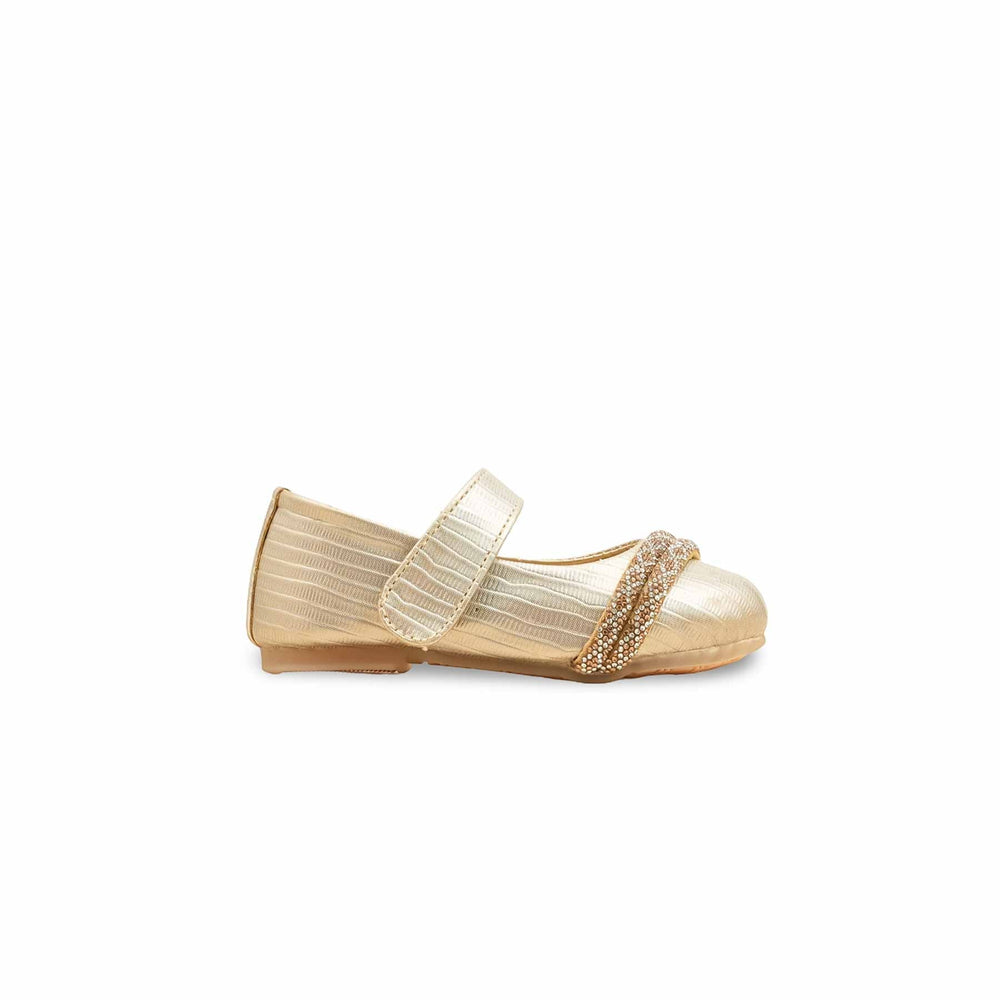Girls Golden Fancy Pumps KD2634