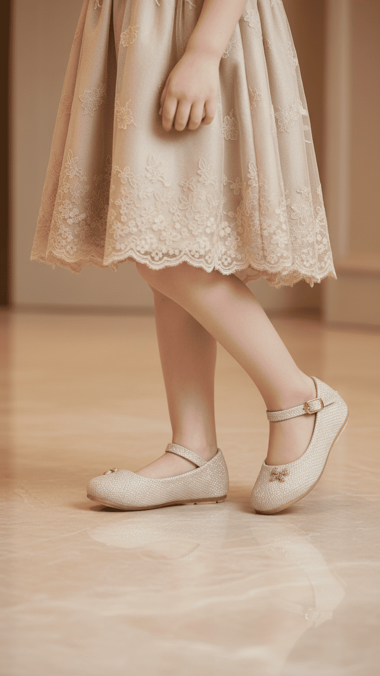 Girls Golden Fancy Pumps KD2635