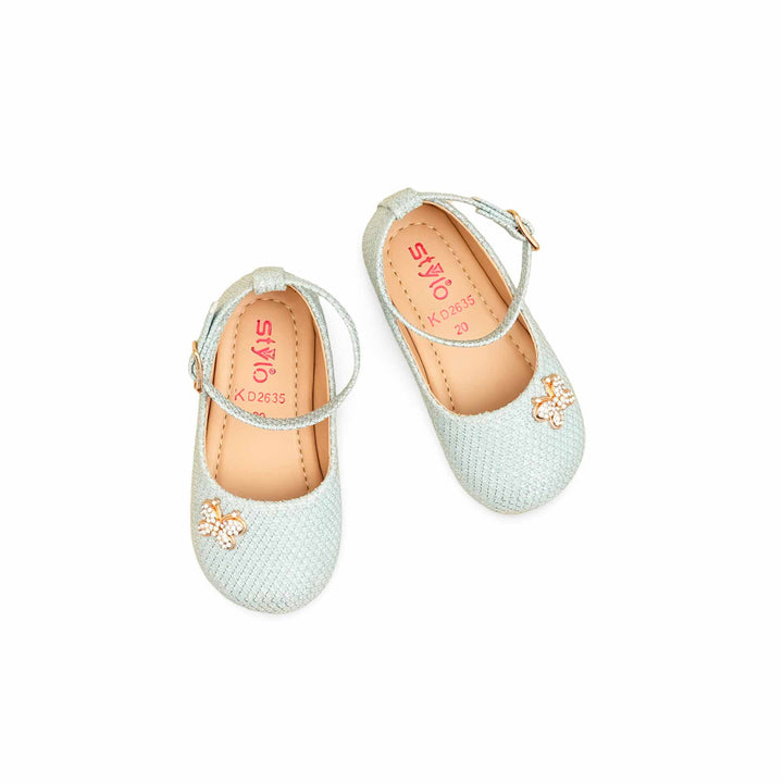Girls Sky Blue Fancy Pumps KD2635
