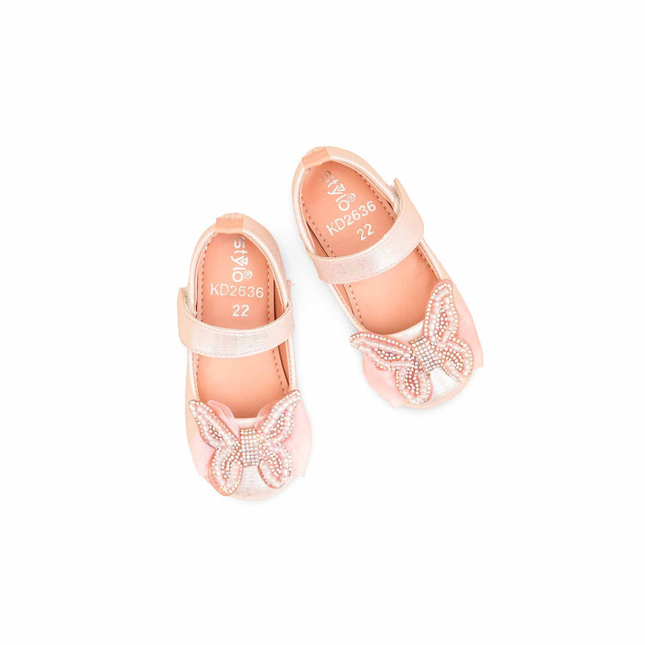 Girls Champagne Fancy Pumps KD2636