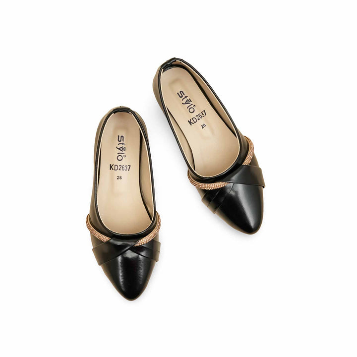 Girls Black Formal Pumps KD2637