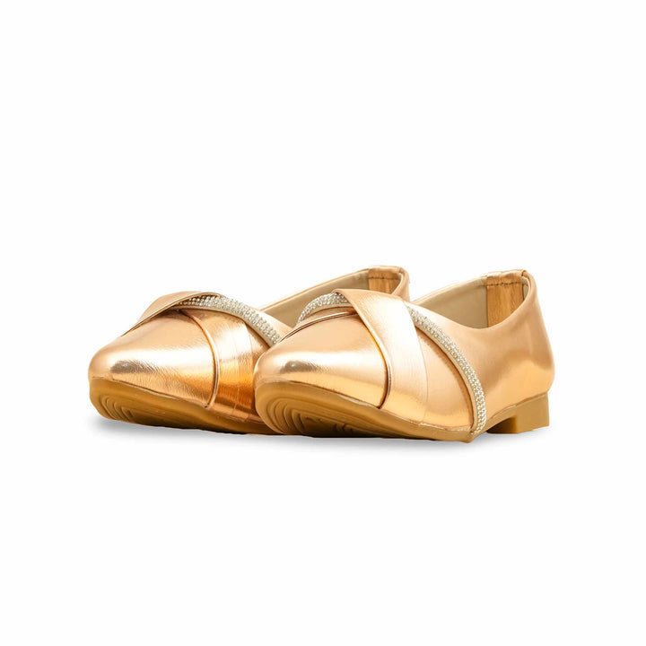 Girls Peach Formal Pumps KD2637