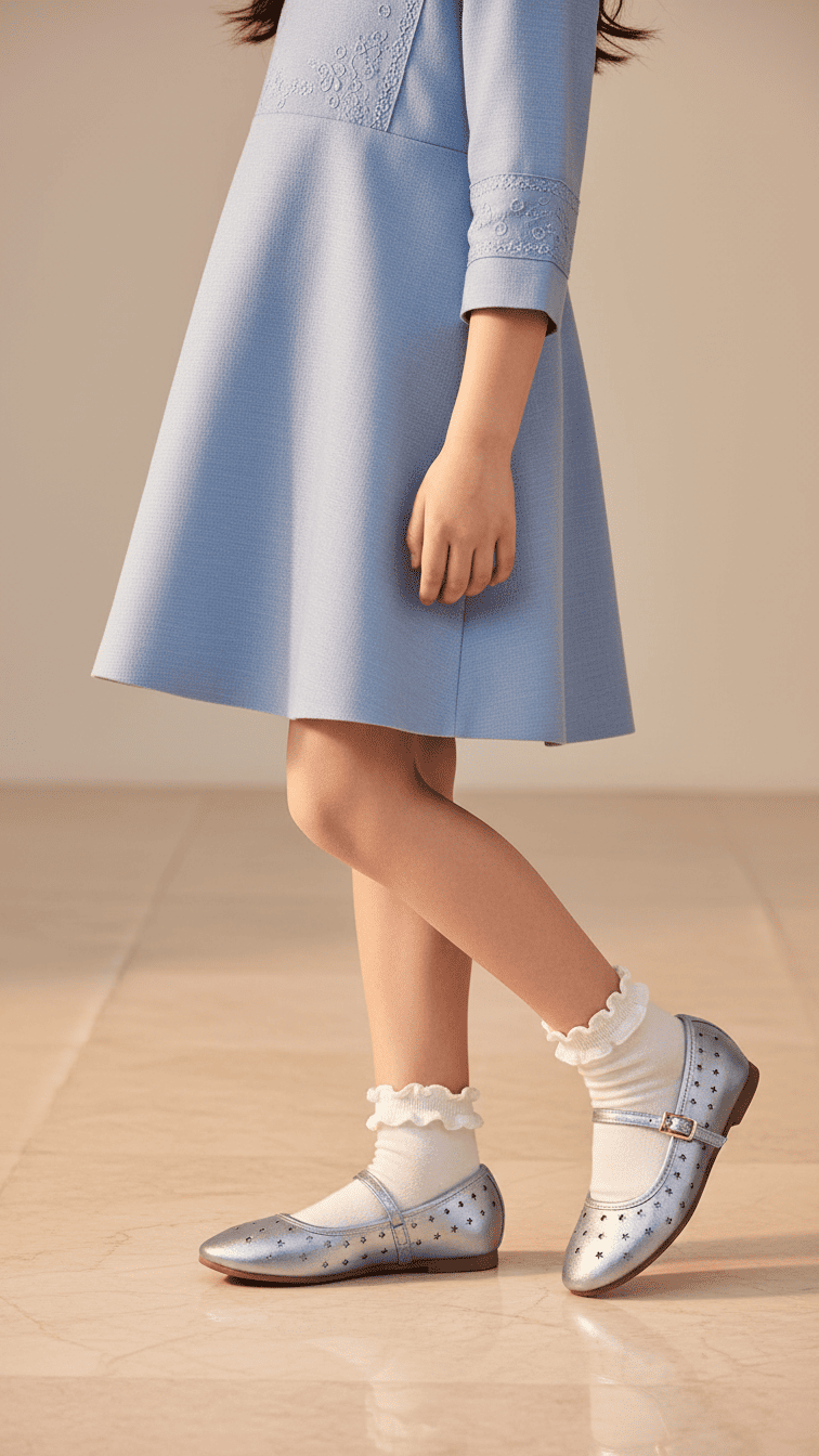 Girls Sky Blue Casual Pumps KD2640