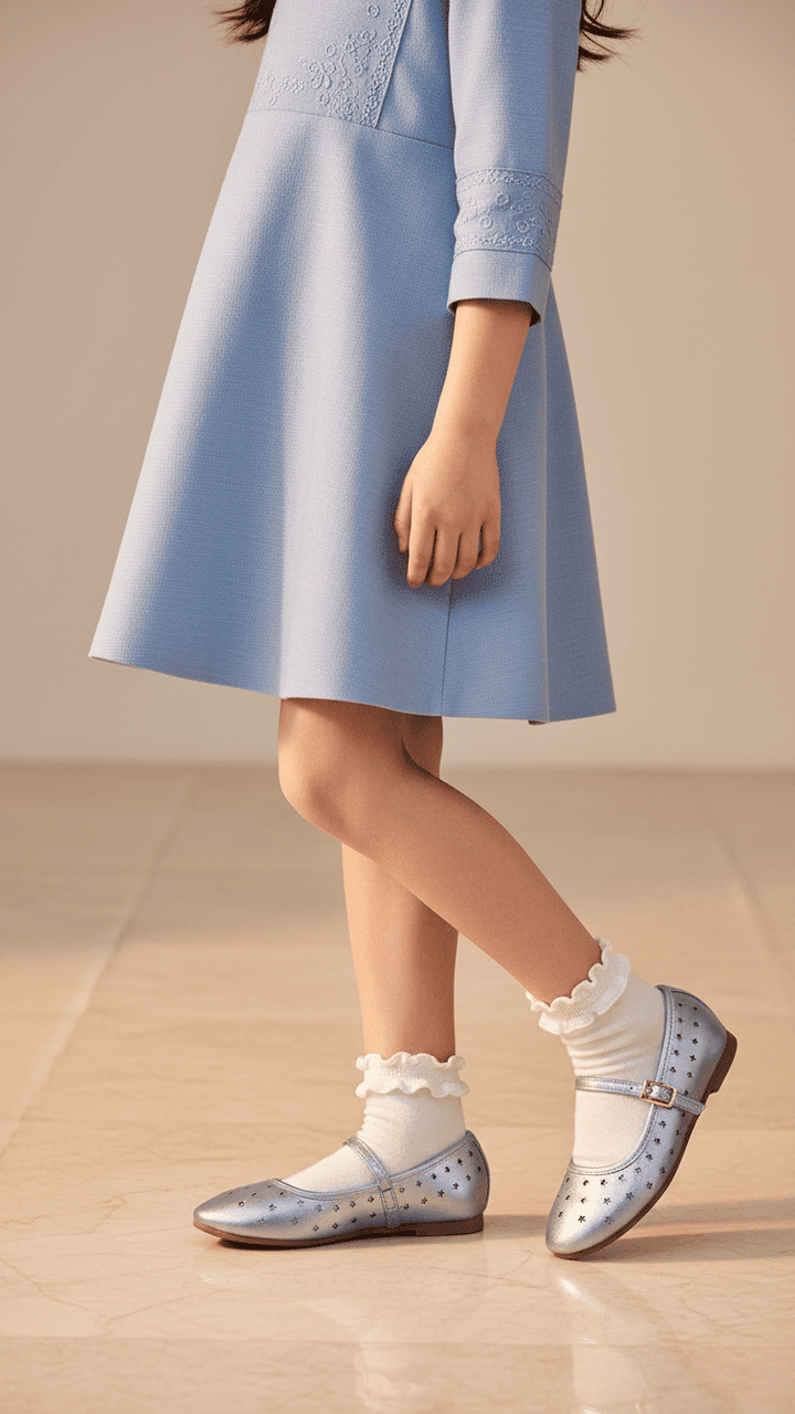 Girls Sky Blue Casual Pumps KD2640