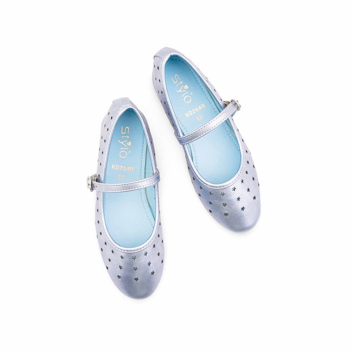 Girls Sky Blue Casual Pumps KD2640