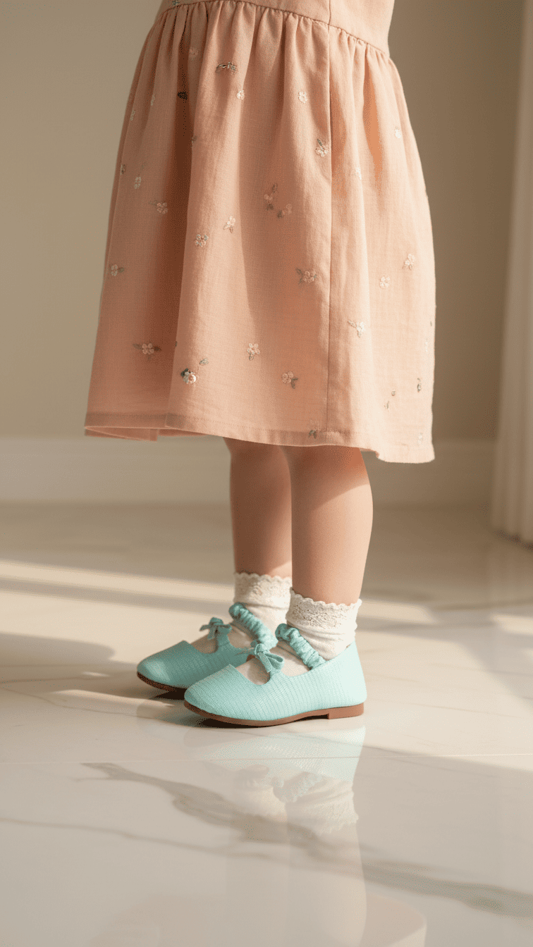 Girls Sky Blue Casual Pumps KD2641