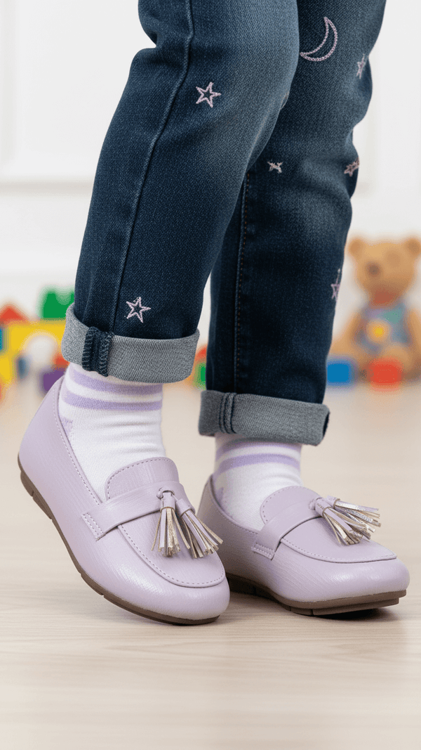 Girls Lilac Formal Pumps KD2642